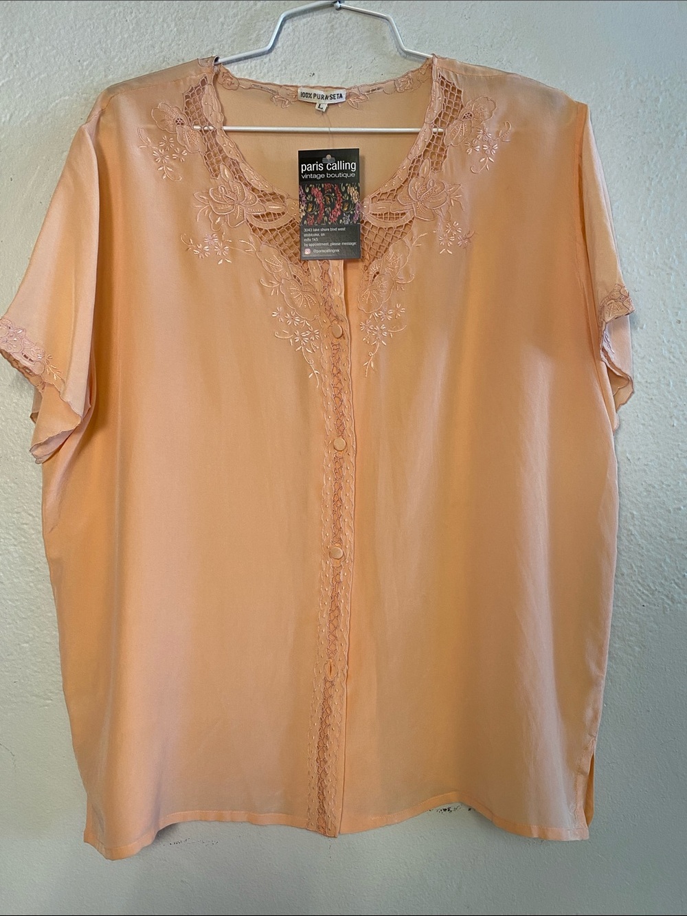 S/S cutwork top